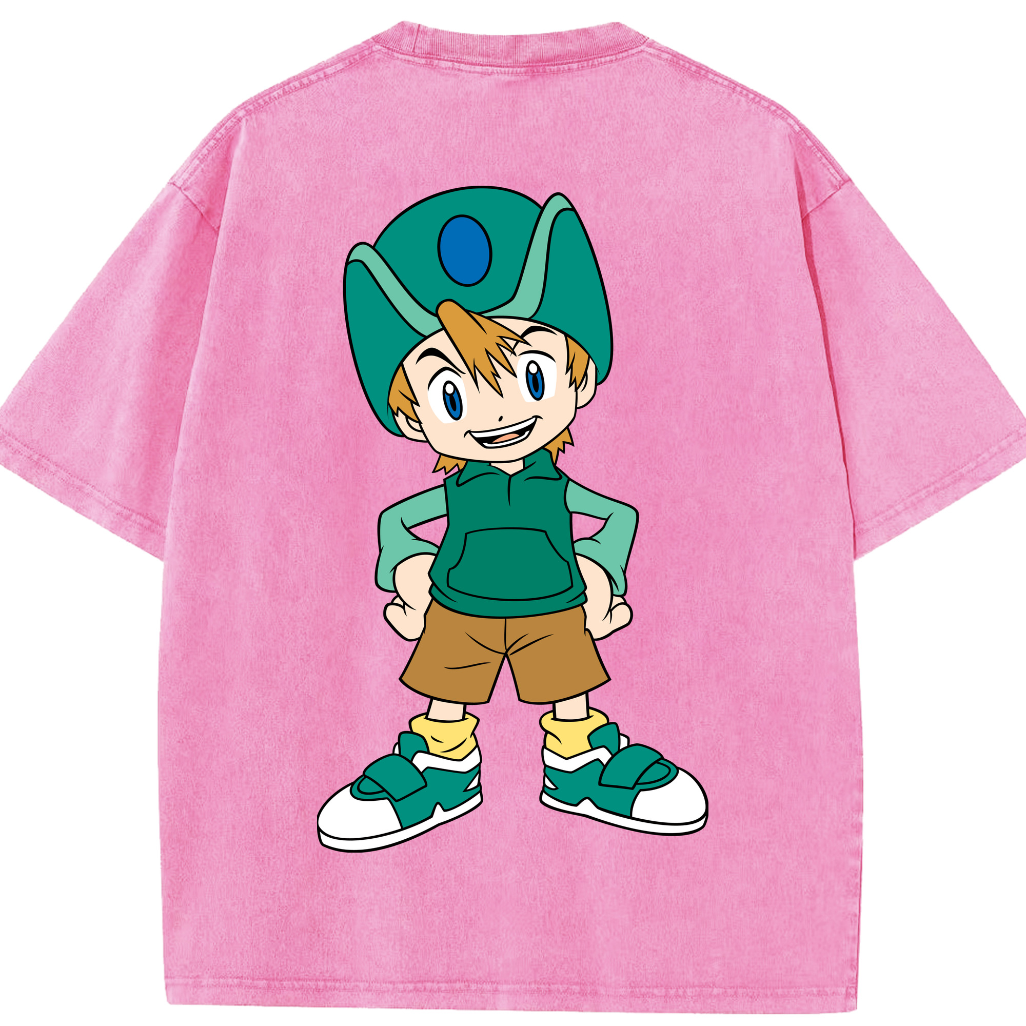 （画像用） Digimon デジタルモンスター/デジモン 綿100% ヴィンテージ風 半袖Tシャツ（背面プリント）